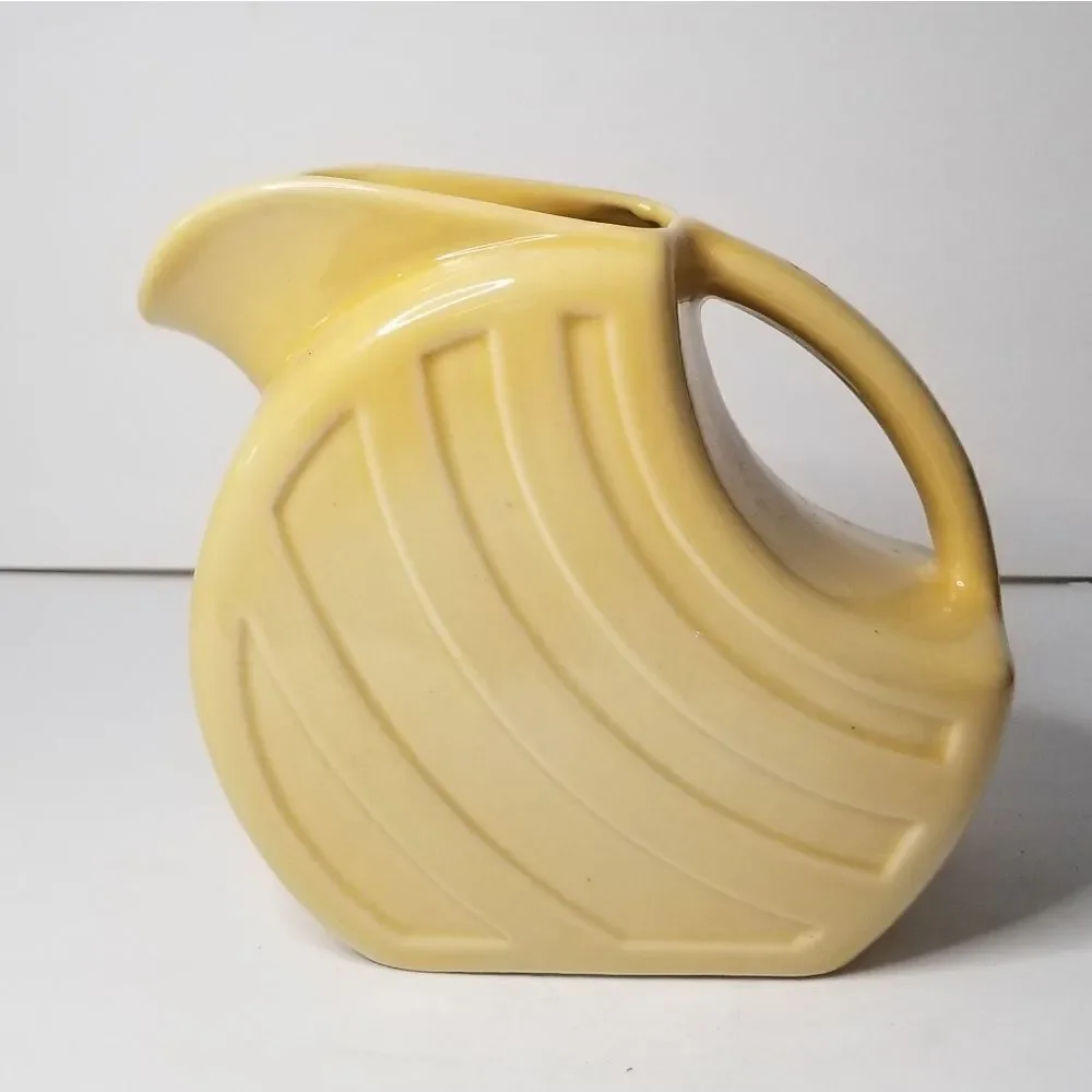 Alamo refrigerator pitcher pottery vintage yellow